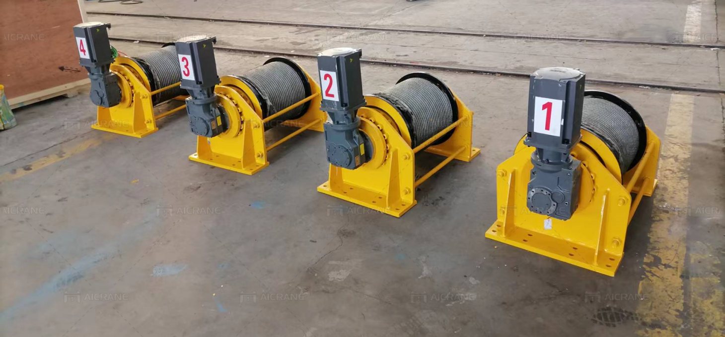 Electric Slow Speed Winches Shipped to Singapore Aicrane
