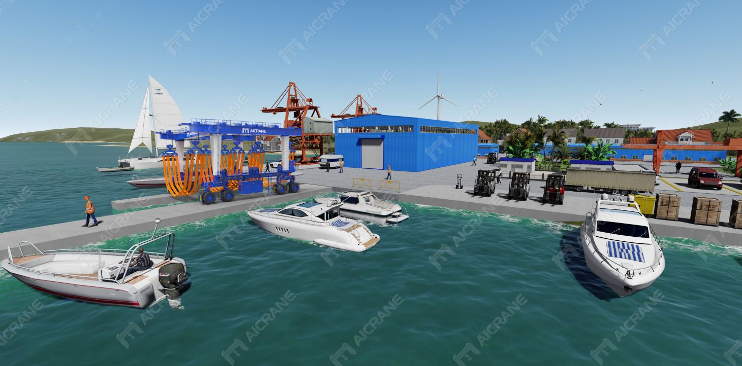 Mobile Boat Hoist Aicrane Boats Handling Solution