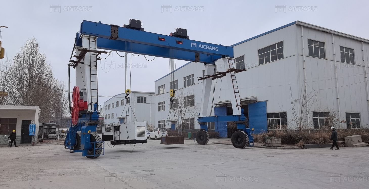 Aicrane 32ton rubber tire gantry crane solution