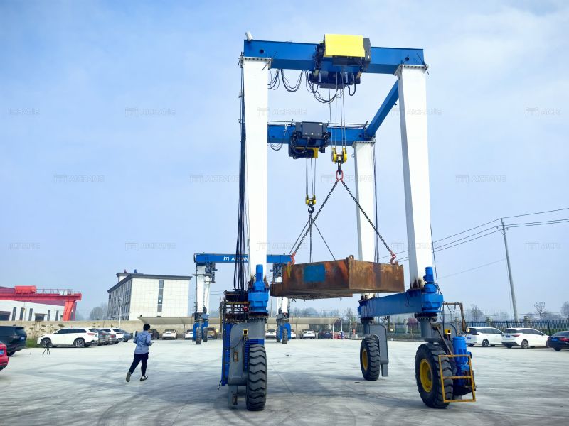16t+16t rubber tired crane