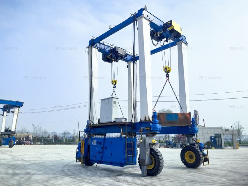 rubber tyred gantry crane test in factory